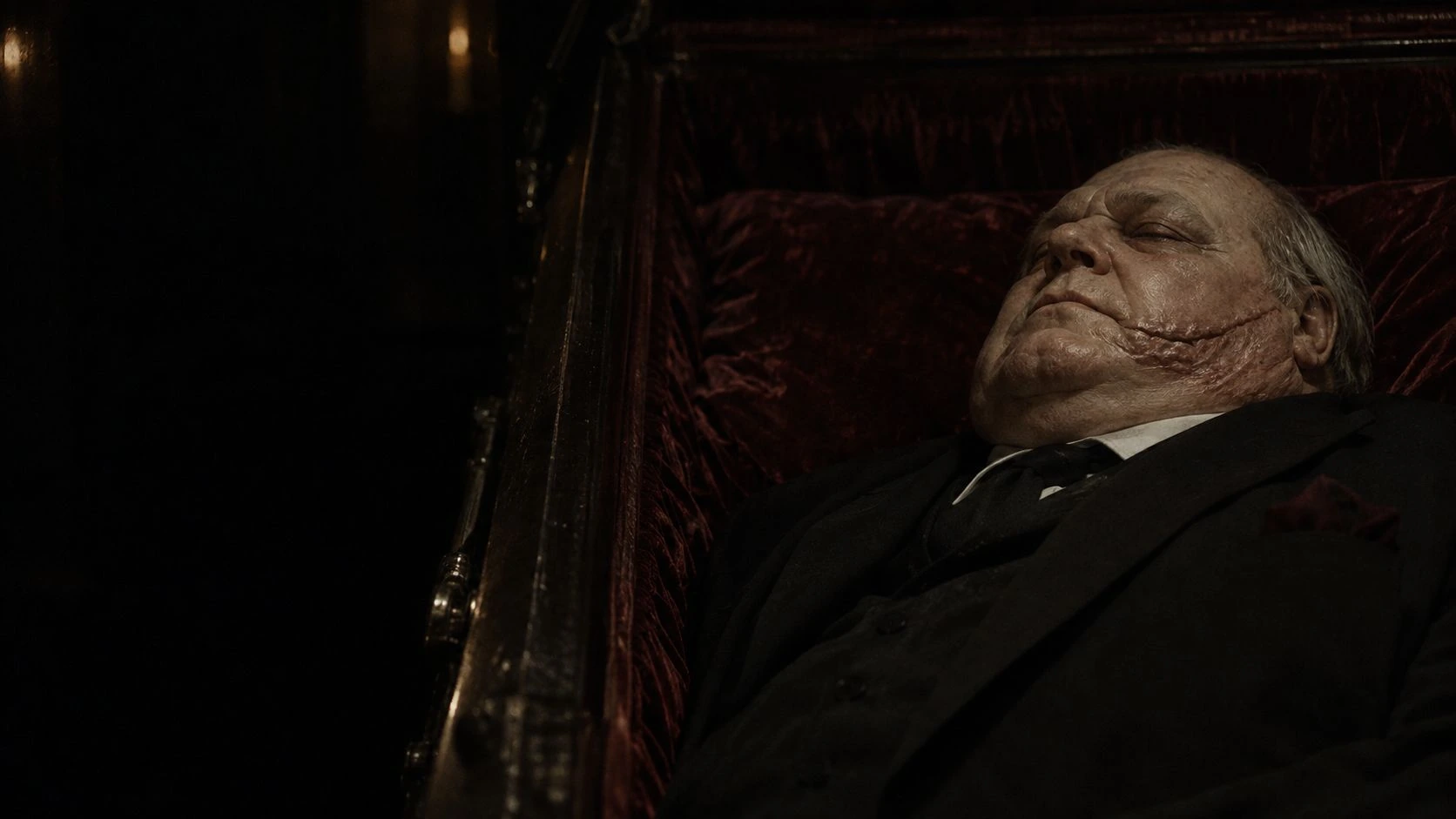 The father laid out in his coffin