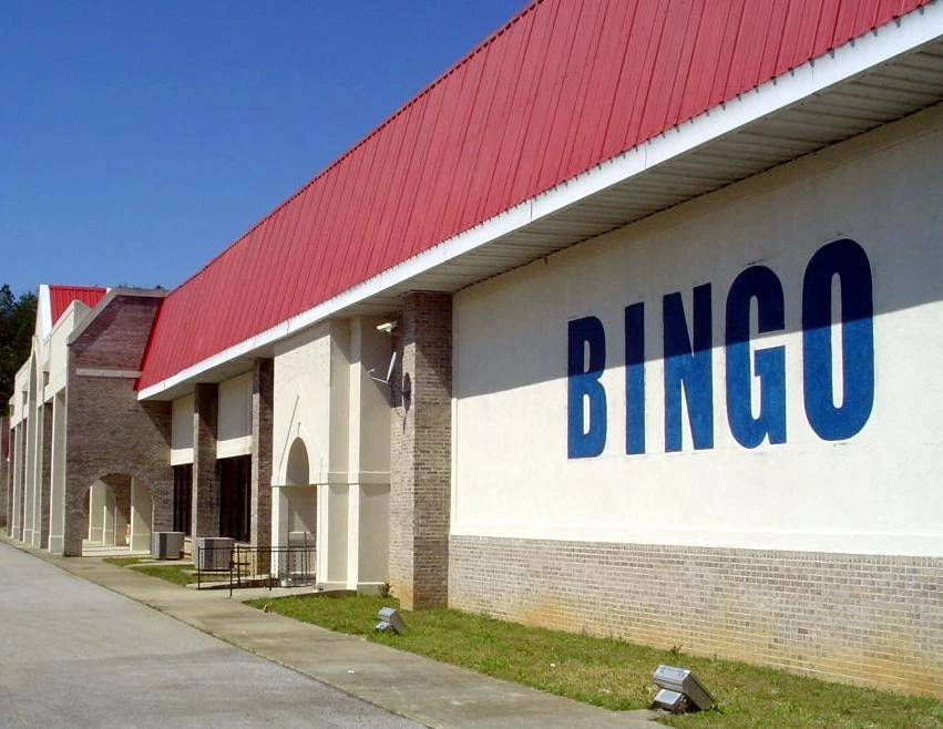 A low brick bingo venue with a red roof