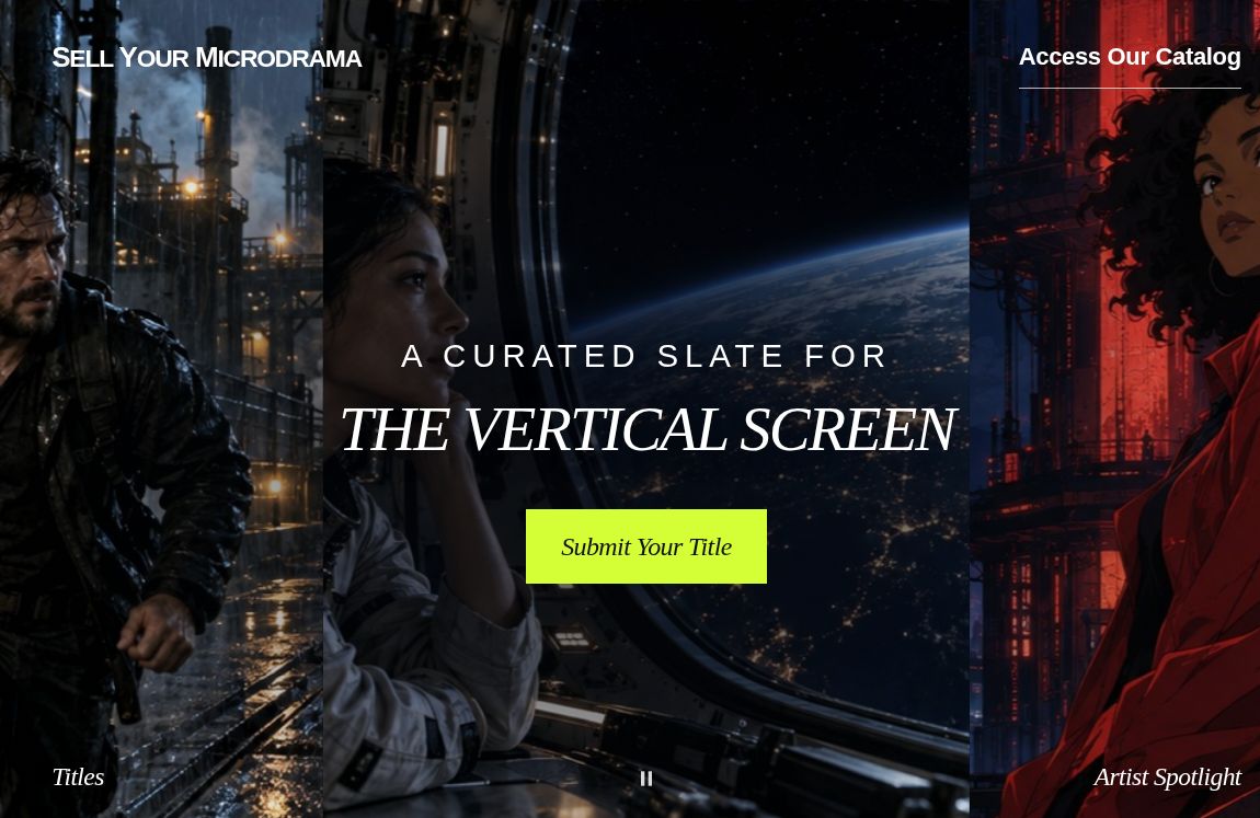 The actual Sell Your Microdrama homepage